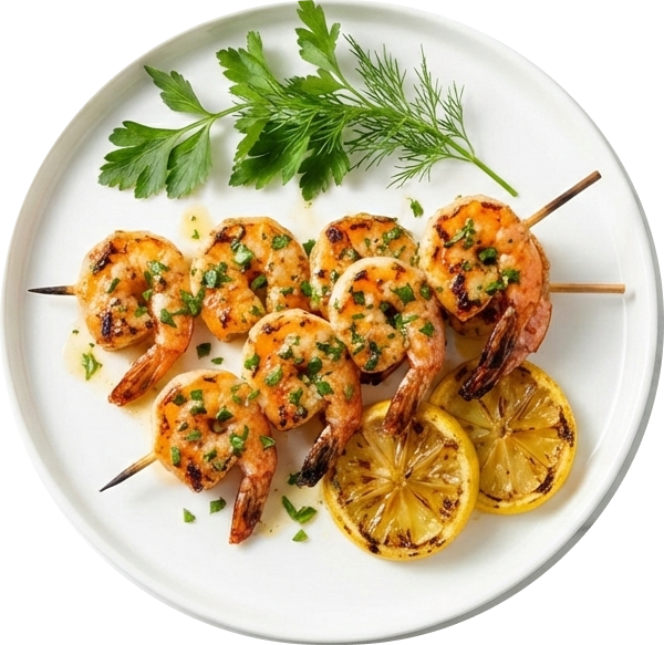 Grilled Garlic Butter Shrimp Skewers