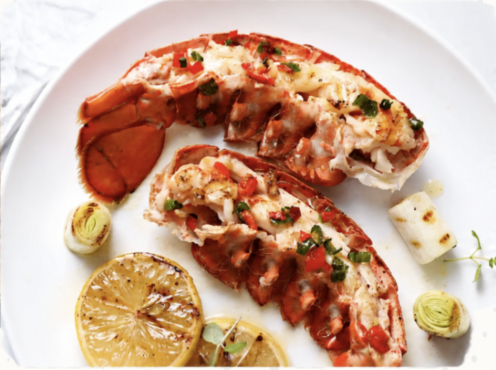 Grilled Lobster Tails with Garlic Butter